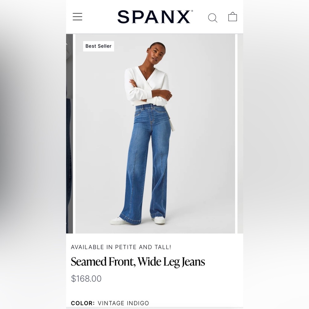 Spanx Seamed Front Wide Leg jeans
